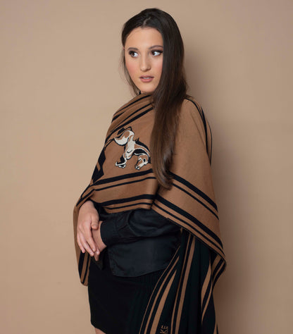 Signature XL Stallion Scarf Black/Tan
