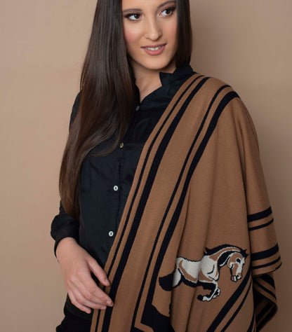 Signature XL Stallion Scarf Black/Tan