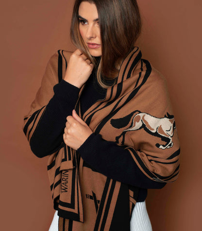 Signature XL Stallion Scarf Black/Tan