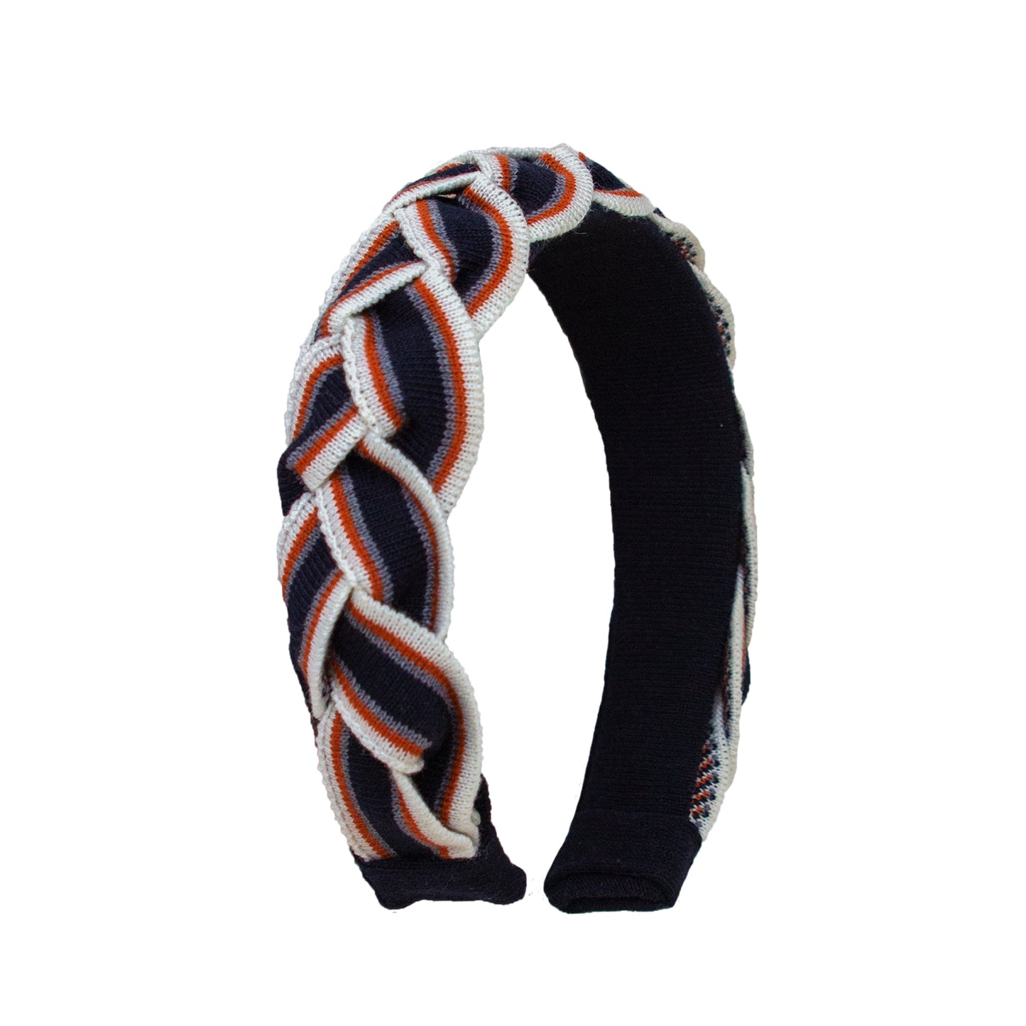 SUNSET Plait Hairband Navy/White