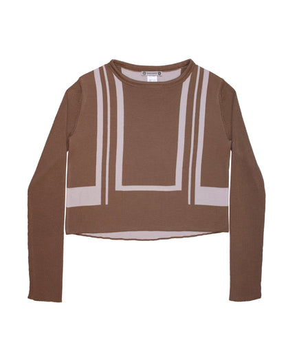 Baroque Crop Top Tan