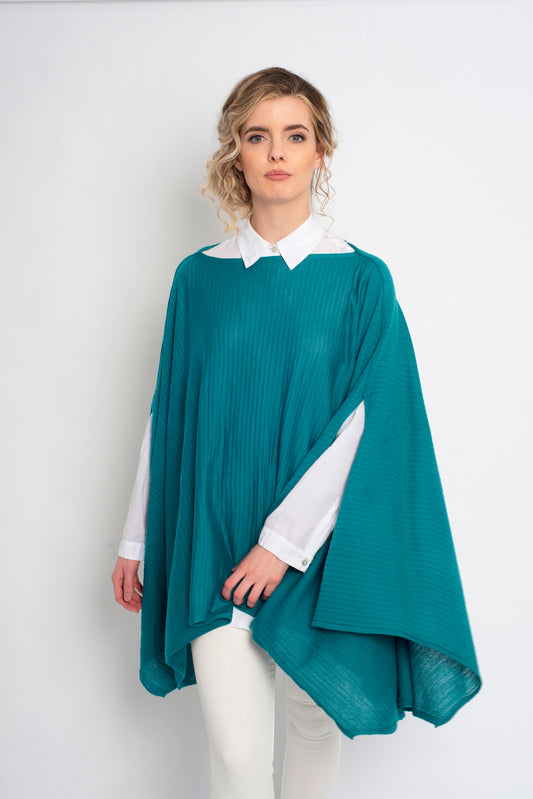 OUTLET: Signature Draped Poncho Teal