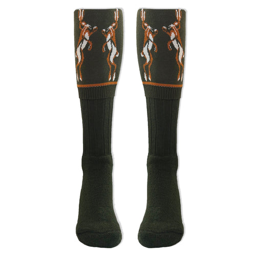 Boxing Hare Boot Socks Olive