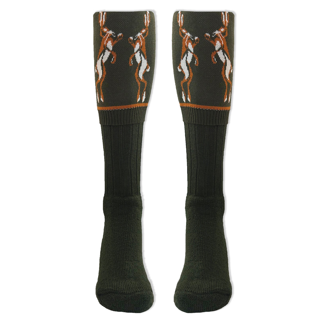 Boxing Hare Boot Socks Olive