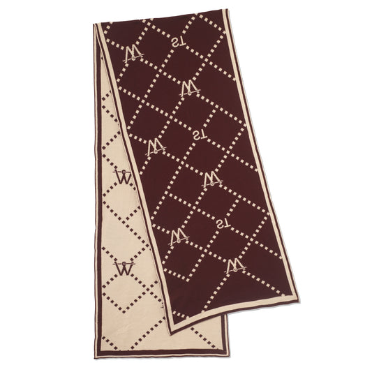 Personalised Diamond Motif Scarf Plum