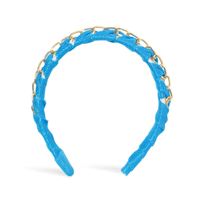 OUTLET: Twisted Chain Hairband Sky Blue/White