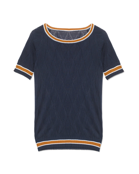 Diamond Crew Neck Navy