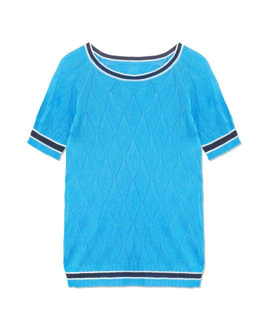 Diamond Crew Neck Sea Blue