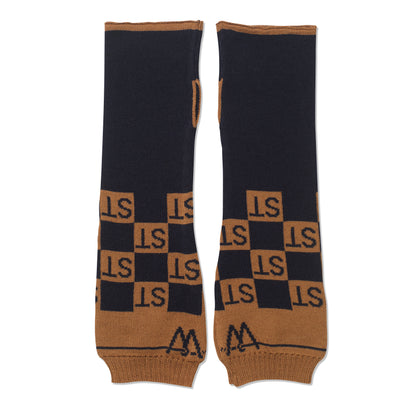 Squared Personalised Handwarmers Navy/Tan