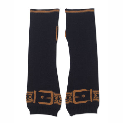 Snaffle Handwarmers Navy/Tan
