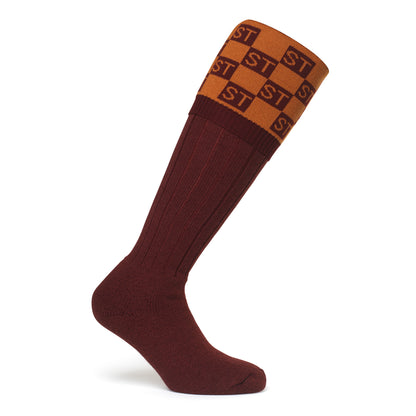 Squared Personalised Socks Plum/Chestnut