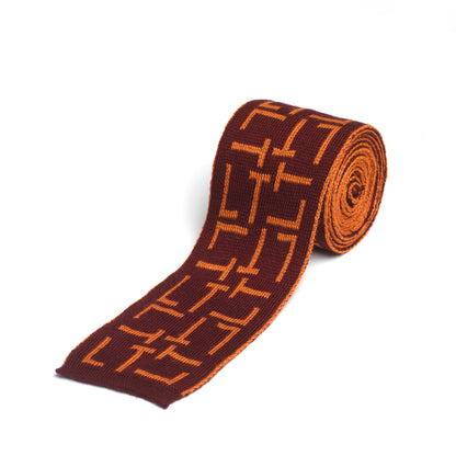 Monogram Pattern Tie Plum/Chestnut