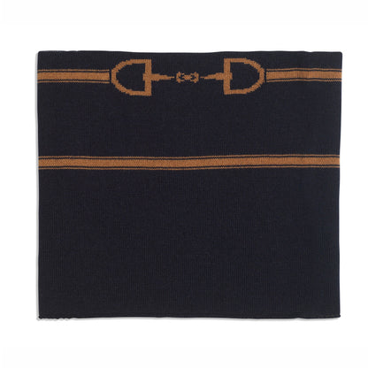Snaffle Headband / Snood Navy/Tan