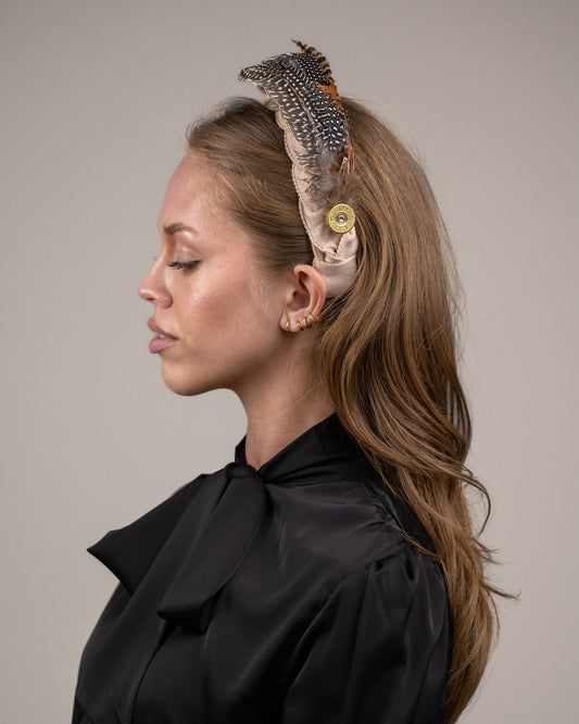 Harrier Feather Hairband Taupe