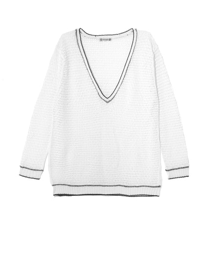 Nottingham Lace Pull Over White