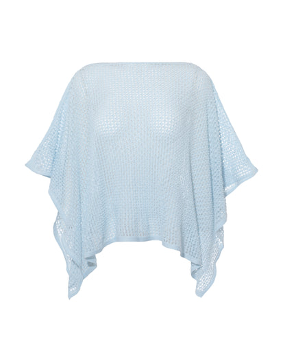 Nottingham Lace Poncho Blue