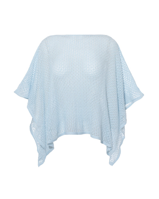 Nottingham Lace Poncho Blue