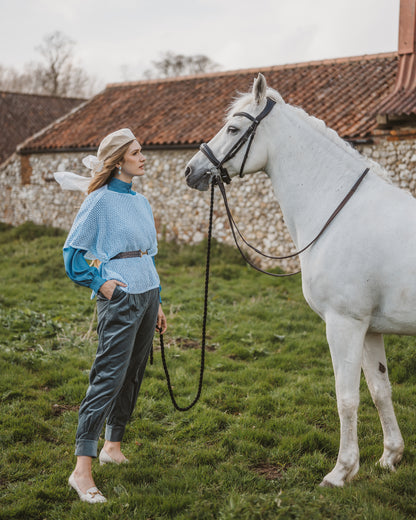 Nottingham Lace Poncho Blue