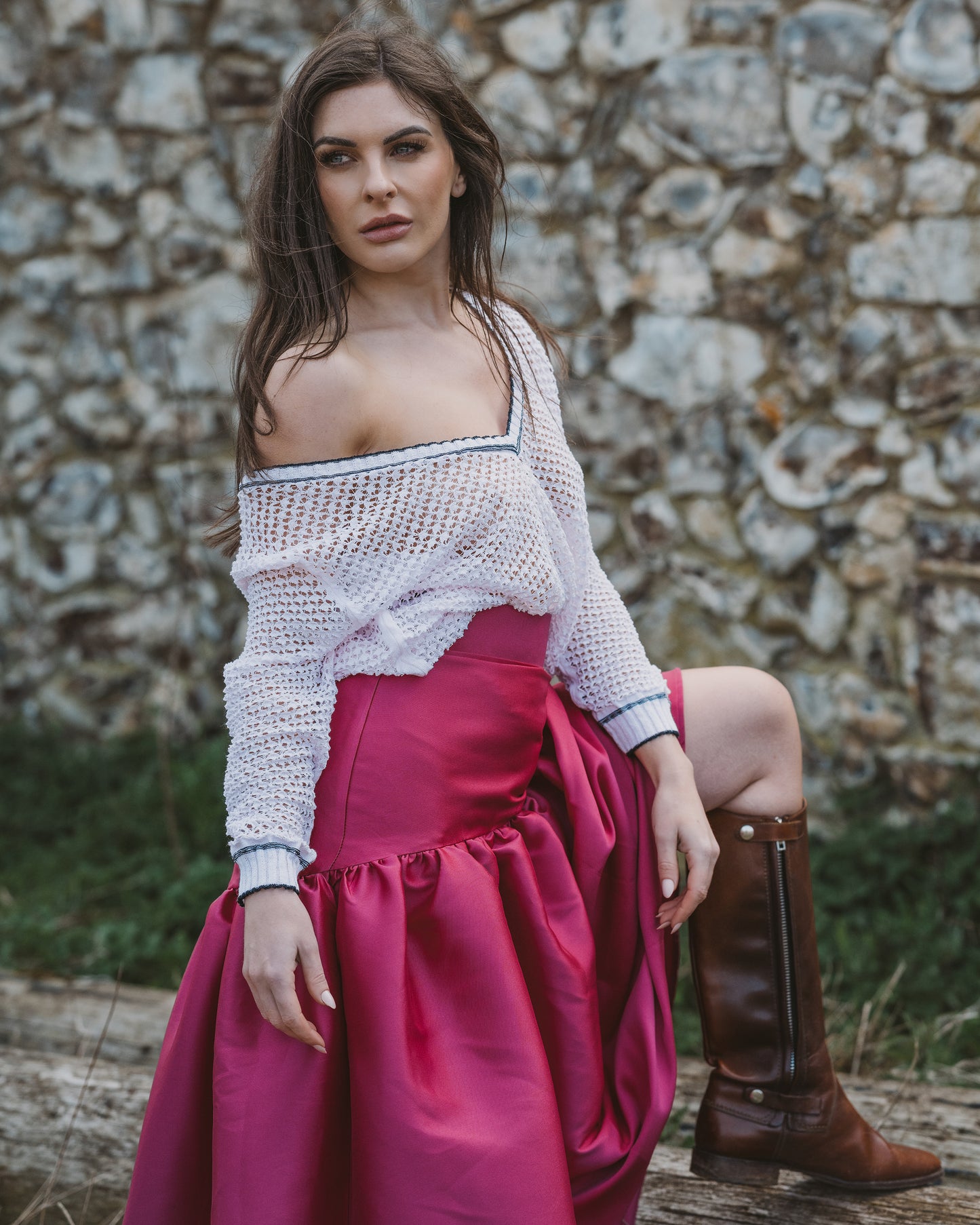 Nottingham Lace Pull Over Pink