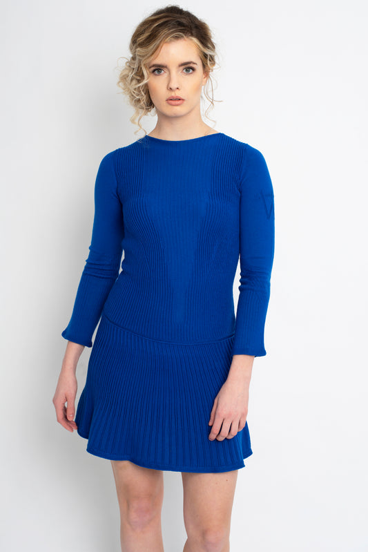 OUTLET: Fit and Flare Dress Cobalt Blue