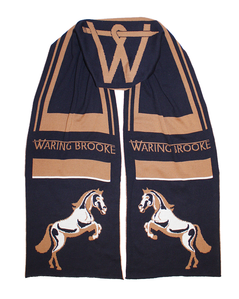 Signature Stallion Scarf Navy/Tan