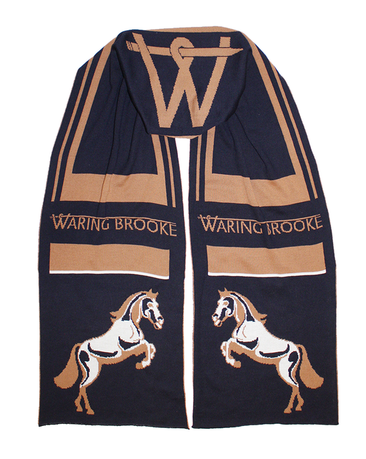 Signature Stallion Scarf Navy/Tan