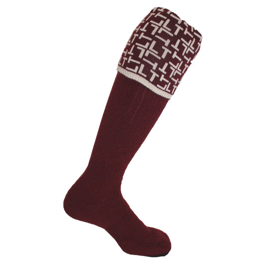 Personalised Monogrammed Boot Socks Plum Taupe