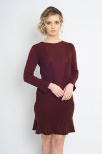 Fit and Flare Dress Burgundy
