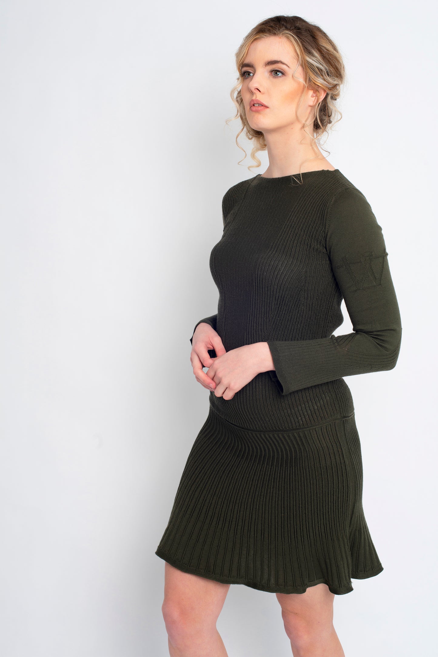 OUTLET: Fit and Flare Dress Green