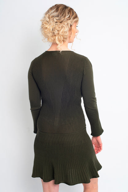 OUTLET: Fit and Flare Dress Green