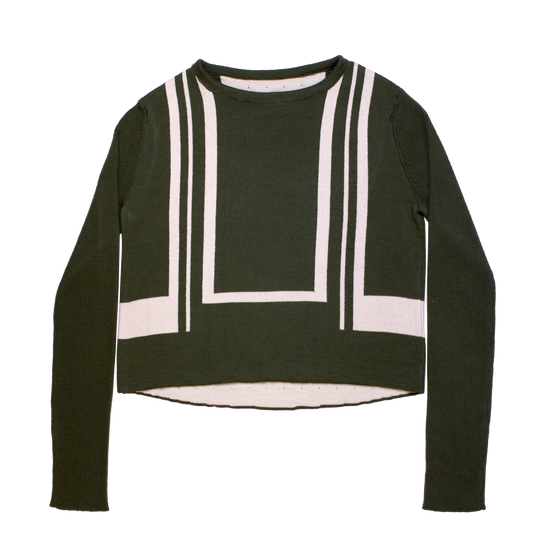 Baroque Crop Top Olive