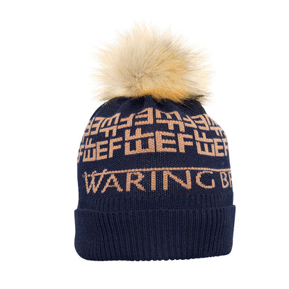 Personalised Bobble Hat Navy/Tan