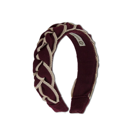 Signature Plait Hairband Plum/Taupe