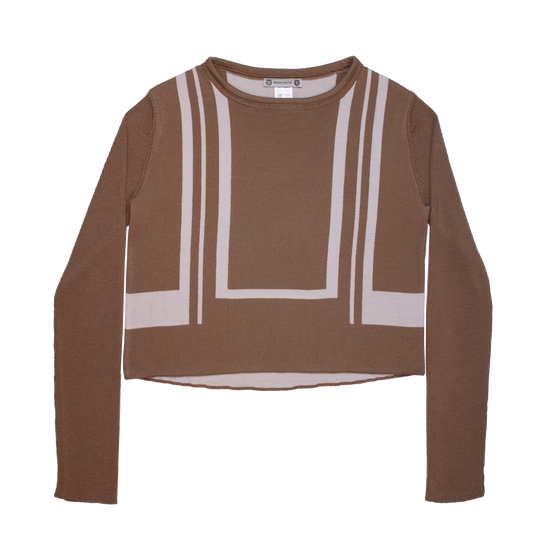 Baroque Crop Top Tan